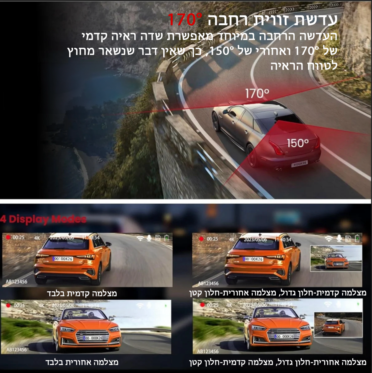 מצלמת דרך 4K עם שליטה בטלפון מבית - Sparkling Cars™️